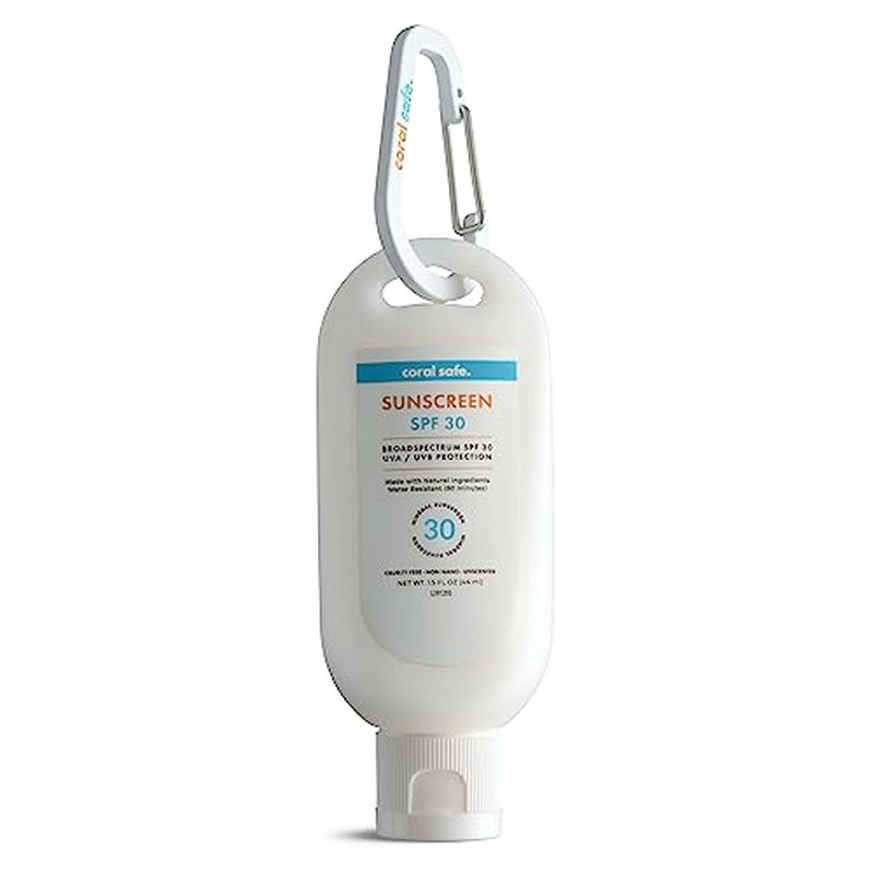 Reef Safe Sunscreen SPF 30 Mineral Travel Face Lotion, Hawaii & Mexico Approved, Biodegradable, Zinc, Oxybenzone & Octinoxate Free, Water Resistant, Made in USA with Natural Ingredients by Coral Safe