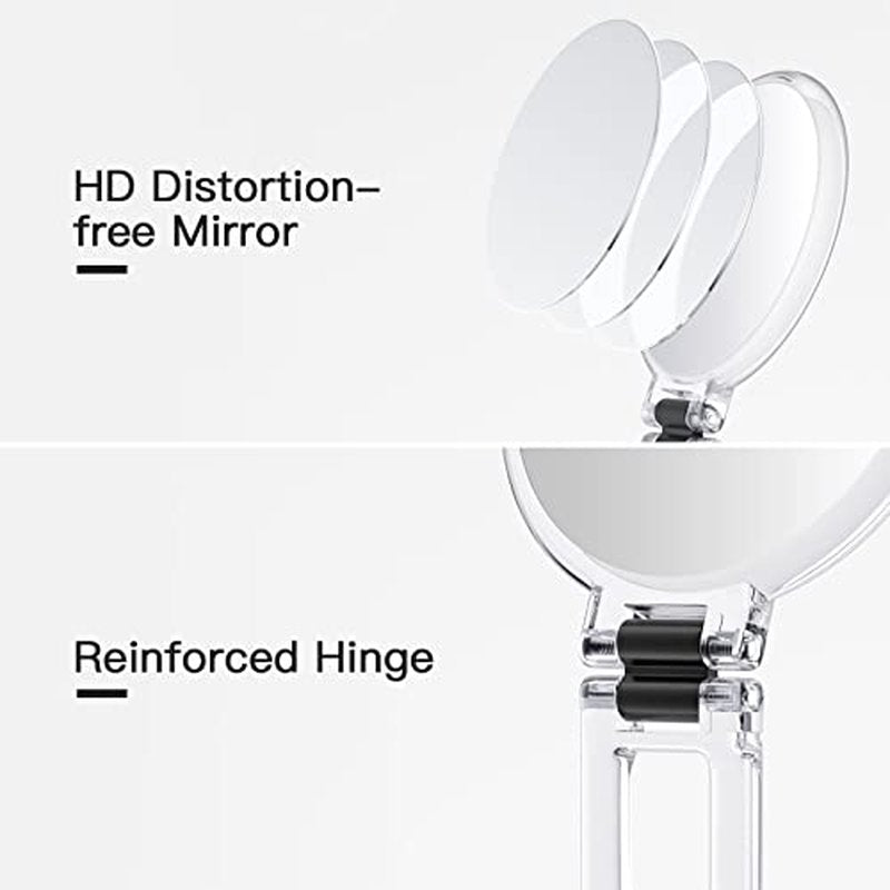 Beautifive Handheld Magnifying Mirror, 20X/1X Travel Mirror 5.4" Double Sided Hand Mirror with Handle, Small Hand Held Mirror with Adjustable Handle, Travel Makeup Mirror with 20x Magnification