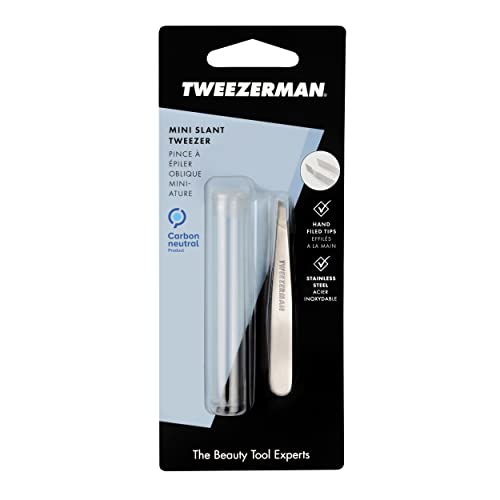 Tweezerman Magic All Around Mini Slant Tweezer - Tweezers for Eyebrows, Travel Tweezers for Eyebrows, Facial Hair, Ingrown Hair