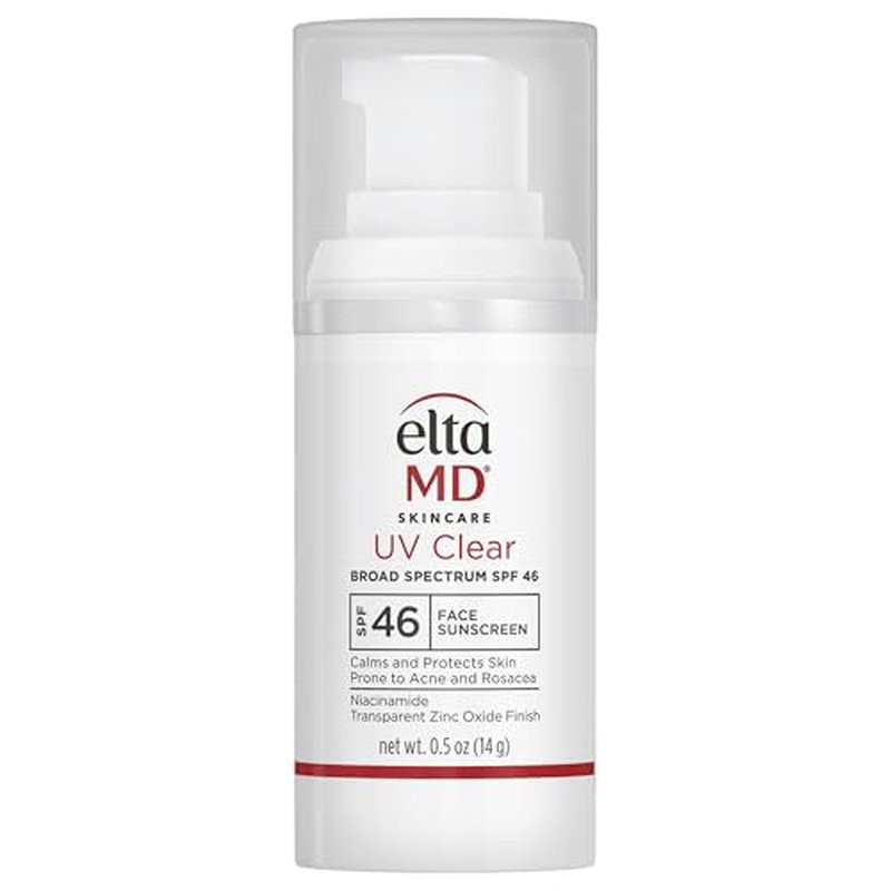 EltaMD UV Clear Face Sunscreen SPF 46, Oil Free Sunscreen with Zinc Oxide, Dermatologist Recommended Sunscreen, 0.5 oz