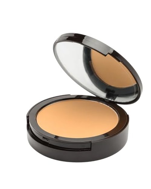 Manna Kadar Beauty Compact Dual Pressed Powder, C4 Ivory Shade for Every Skin Tone, Medium to Full Coverage Oil Absorbing Foundation and Setting Face Powder, Long-Lasting Flawless Matte Finish