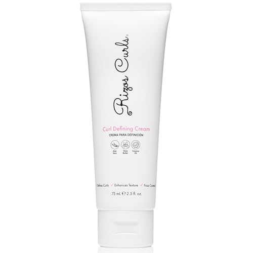 Rizos Curls Curl Defining Cream, Enhance Waves, Curls & Coils, Soft Hold Weightless Volume, Moisturizing Frizz-Free Shine with Aloe Vera, Coconut Oil & Shea Butter, All Curl Patterns 2a - 4c, 10 oz