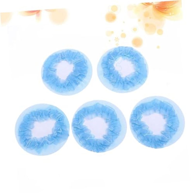 OHPHCALL 5pcs Set Hair Bun Net Ballet Hair Net Invisible Bun Cover Hair Covers for Women Dance Hair Nets Barrette Bun Cover Hair Net with Lace Round Ponytail Comb Hair Bun Cover Blue