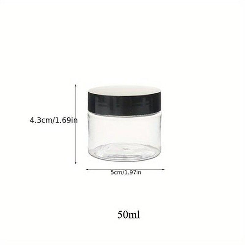 6 Pack Plastic Jars with Lids, BPA Free, Reusable, Refillable Transparent Cosmetic Containers for Bath Salts, Cosmetics, Powders, Beauty Product and Small Accessories (6)