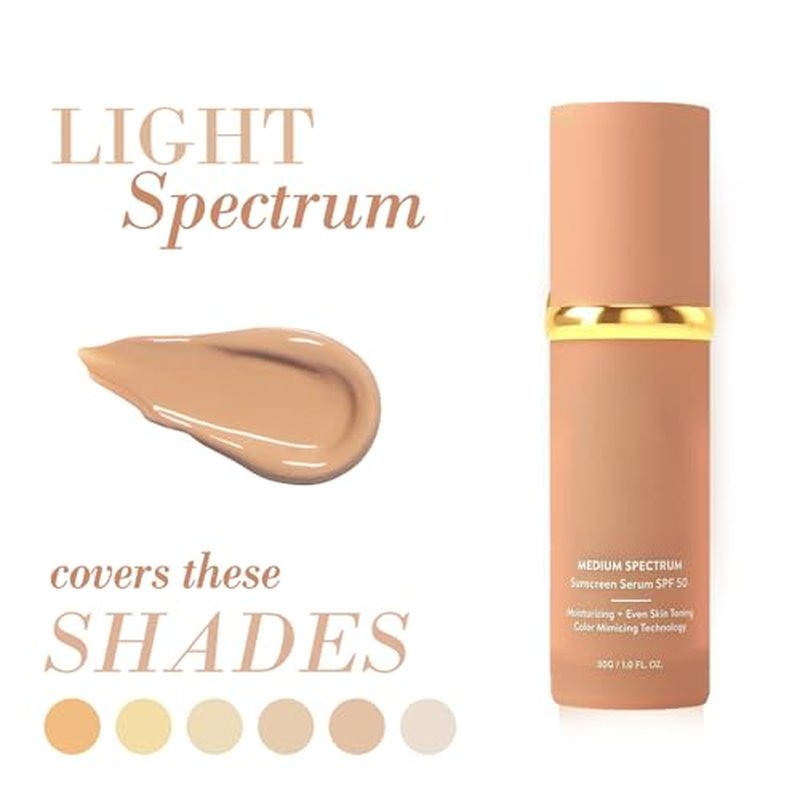 Match Cosmetics Foundation 4 In 1 - Hydrating Medium Concealer with SPF 50+ Inspired, Longwearing & Waterproof, Hydrating Color Changing Foundation Light Spectrum (Natural Color, 1)