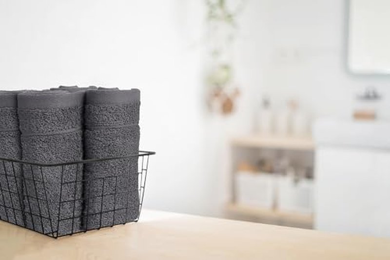 Tens Towels 60 Pack Cotton Washcloths, 12 x 12 in, Ultra Soft, Gentle, Absorbent and Durable Face Towels, Luxurious Hotel Quality, Ultimate Comfort, Perfect for Home, Gym, Spa (Dark Grey)