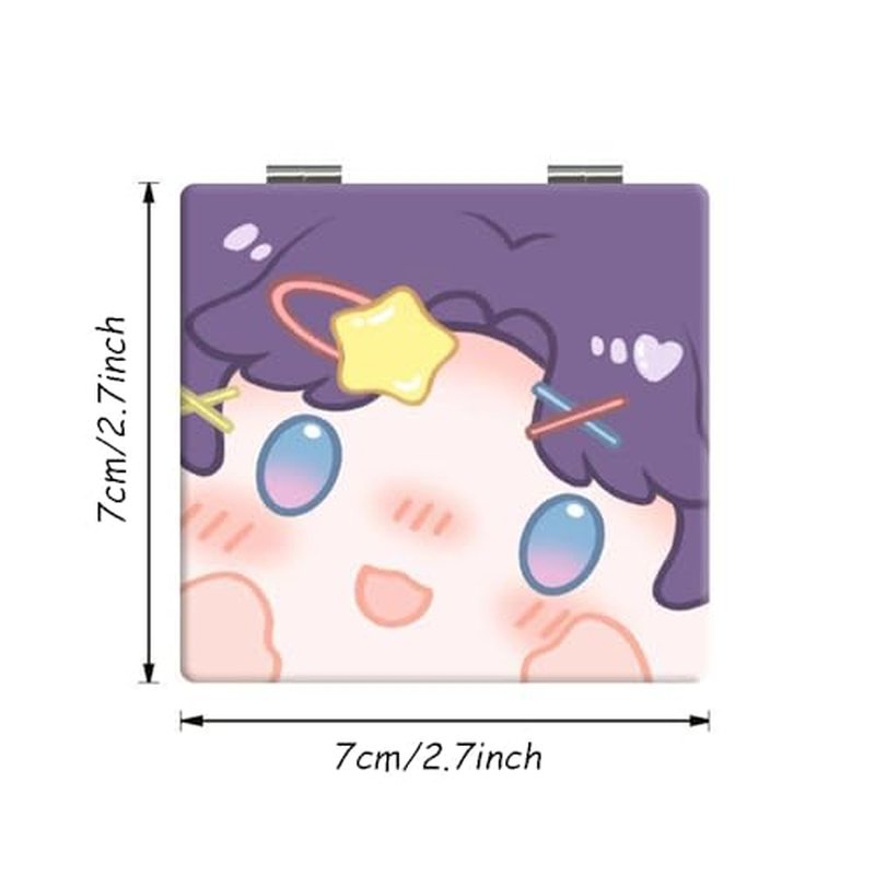 XYZSJGW Cute Sylus Rafayel Travel Makeup Mirror Game Love and Deepspace Xavier Portable Mini Handheld Foldable Makeup Mirror (Sylus)