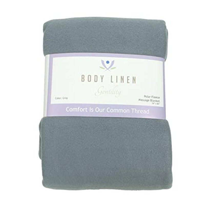 Body Linen Gentility™ Polar Fleece Massage Table Blanket, Warm, Cozy and Plush Spa Blankets. Create That Perfect Atmosphere. 54 x 80 inches, 100% Polyester - Bluish Grey - 10 Pack