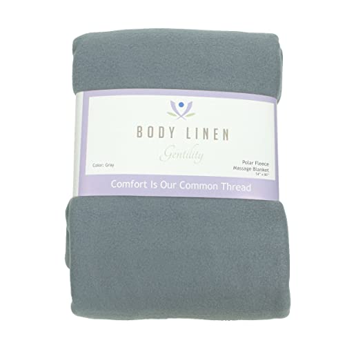 Body Linen Gentility™ Polar Fleece Massage Table Blanket, Warm, Cozy and Plush Spa Blankets. Create That Perfect Atmosphere. 54 x 80 inches, 100% Polyester - Bluish Grey - 10 Pack