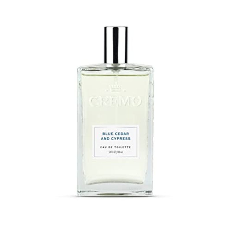 Cremo Cologne for Men - Blue Cedar & Cypress Mens Cologne Spray- A Woodsy Scent with Notes of Lemon Leaf, Cypress and Cedar, Fragrances For Men, 3.4 Fl Oz