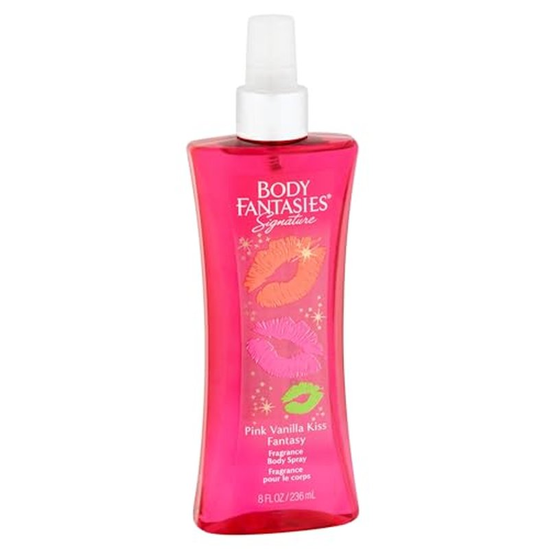 Body Fantasies SIGNATURE Fragrance Body Spray, Pink Vanilla Kiss Fantasy, 8 Fluid Ounce (BF44) (Pack of 2)