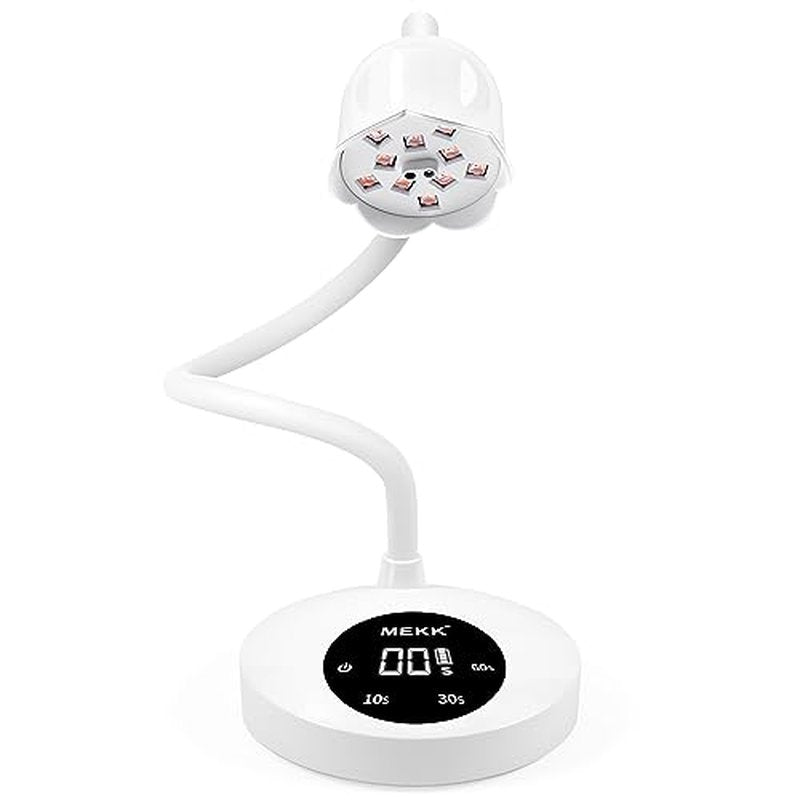 MEKK Gooseneck UV Nail Lamp 30W UV Light for Nails with Sensor Mini UV Light for Gel Nails Polish Cordless UV Nail Lamp Flash Cure Gel Nail Lamp with Three Timers UV Nail Light for Gel X Lamp