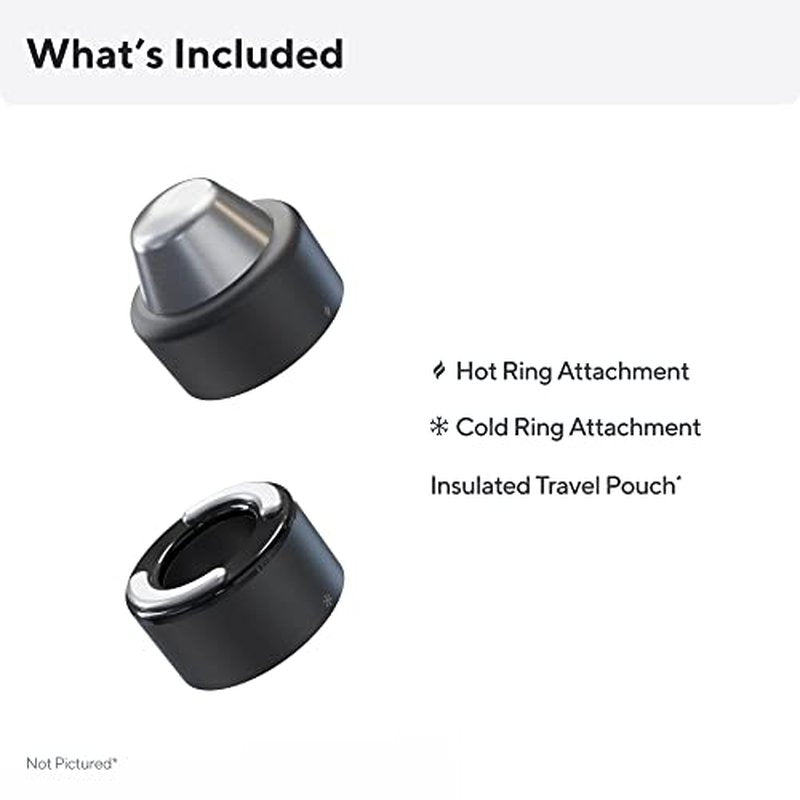 TheraFace PRO Hot and Cold Rings - Facial Therapy Care Device Attachment Kit to Improve Skin Radiance and Blood Flow and Reduce Face Tightening - Powered by Cryothermal Technology (Black)