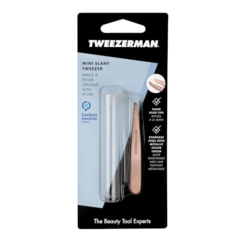 Tweezerman Magic All Around Mini Slant Tweezer - Tweezers for Eyebrows, Travel Tweezers for Eyebrows, Facial Hair, Ingrown Hair