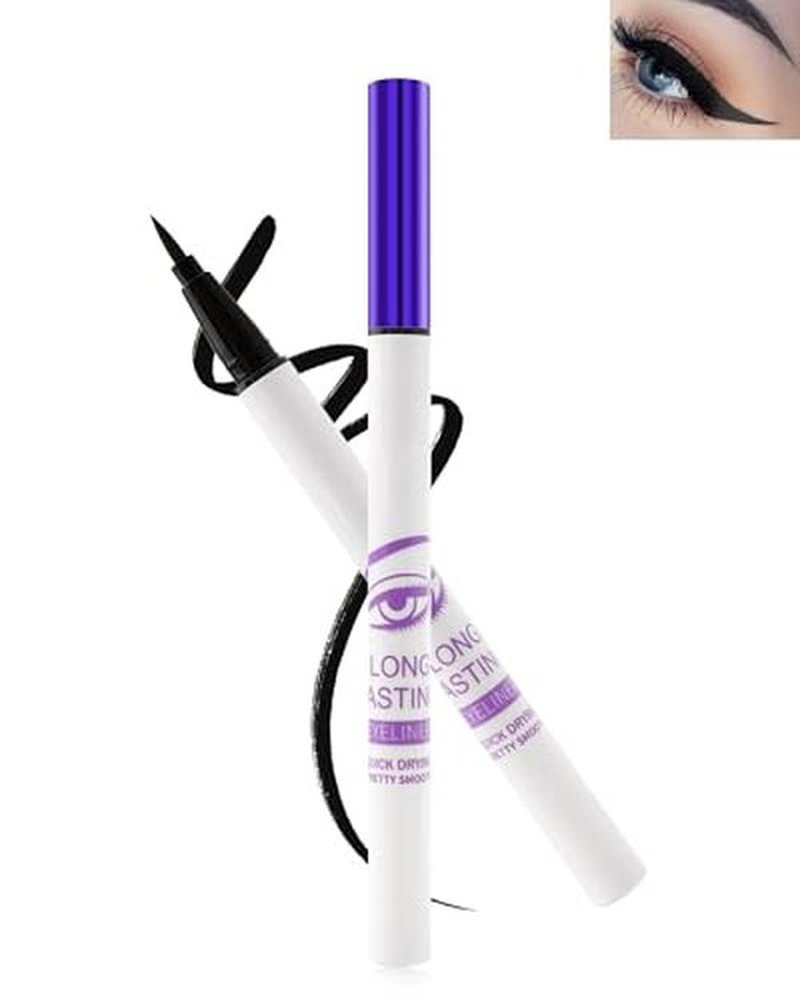 Black Matte Liquid Eyeliner, Waterproof Long Lasting Eyeliner Pencil, Smudge Proof, Quick-Dry, Ultra-Fine Tip, High Pigmented Smooth Glide Eye Liner Pen Makeup for Mature Women, Delineador De Ojos-01