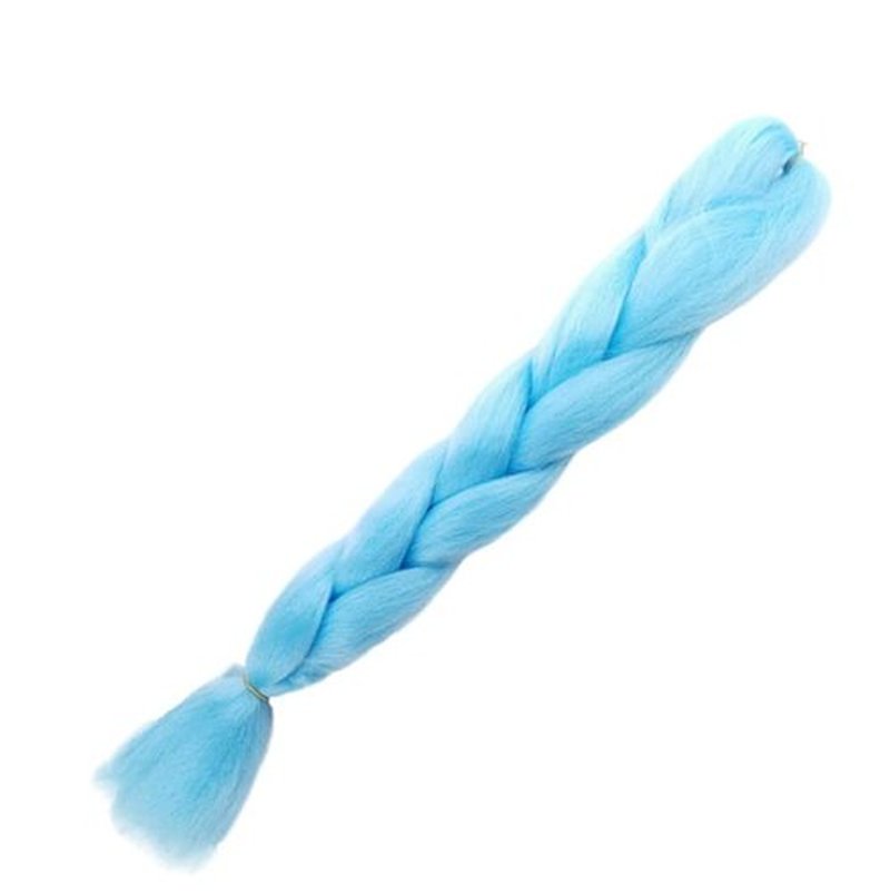 Glowing in Darkness Braiding Hair 400g Braiding Hair Jumbo Box Braids Hair Extensions Shining Jumbo Braids Hair Fluorescent Light in Darkness (Light Blue)
