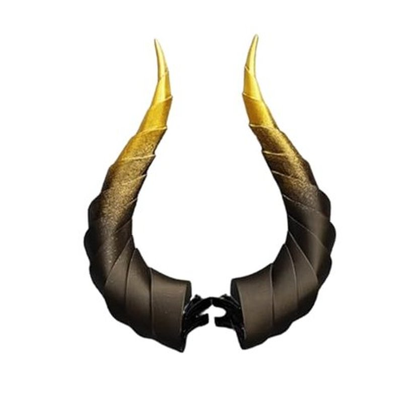 Dark Gothic Devil Horns Ghost Sheep Horn Hair clips Headwear Costume Halloween Cosplay Anime Hair Accessories Women Men (black, S)