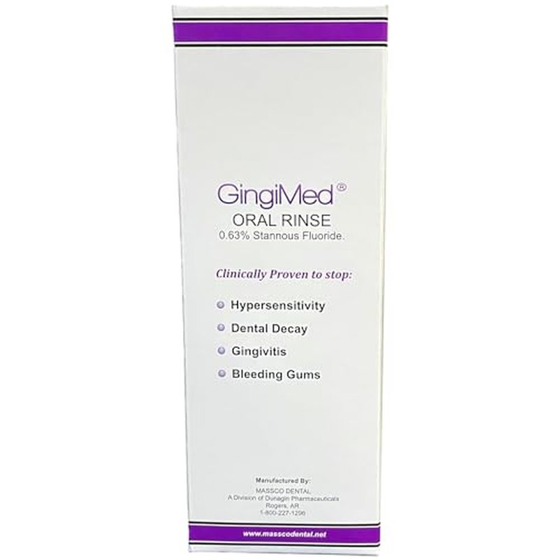 GingiMed .63% Stannous Fluoride Mouthwash with Xylitol | Alcohol-Free Fluoride Mouth Rinse | Periodontal Disease Treatment (Caribbean Ice - 10 Ounce)