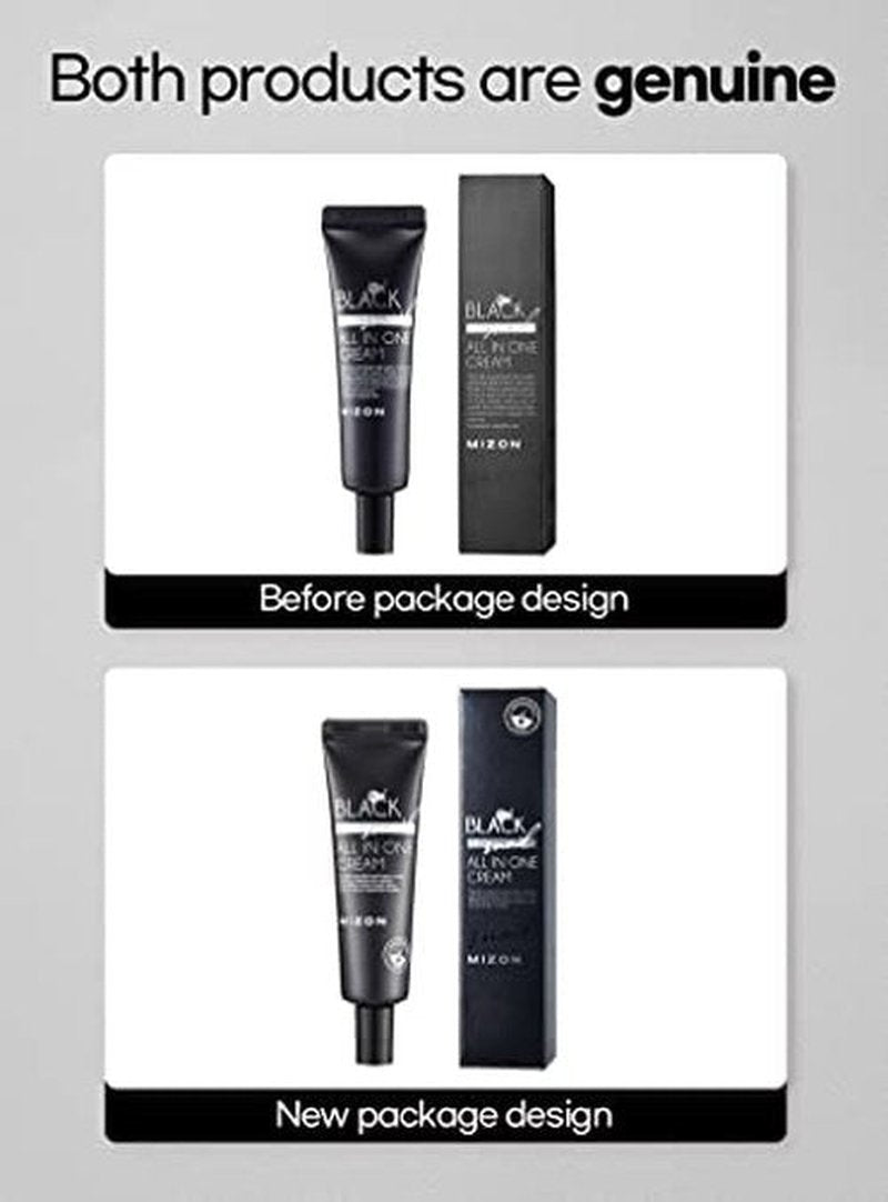 MIZON Black Snail All In One Cream, Premium, Snail Repair Cream, Intensive Care, Korean Skin Care, Facial Moisturizing, Snail Mucin Extract, Wrinkle Care, Firming (35ml / 1.18 fl oz)