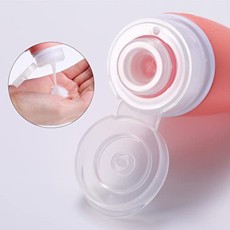 Silicone Travel Bottles,4 Pack 3.4oz Leak Proof Liquid Squeezable Refillable Portable Travel Accessories/Cosmetic Containers,BPA Free,Travel Size Bottles for Toiletries Shampoo Conditioner Lotion