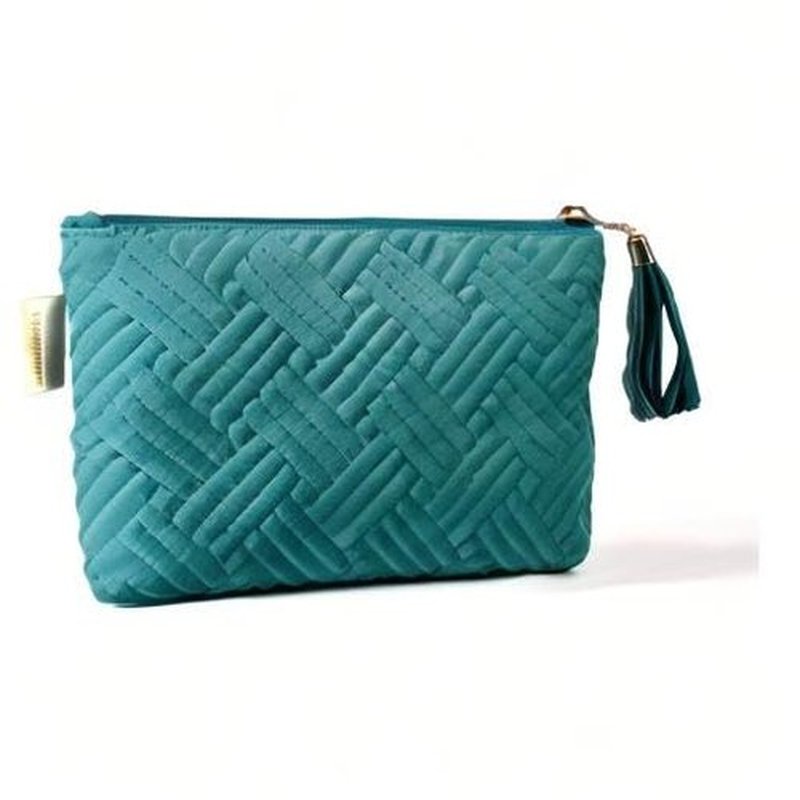 BAGSMART Small Cosmetic Bag, Elegant Roomy Makeup Bags,Travel Waterproof Toiletry Bag Accessories Organizer Gifts (Teal-1 pcs)