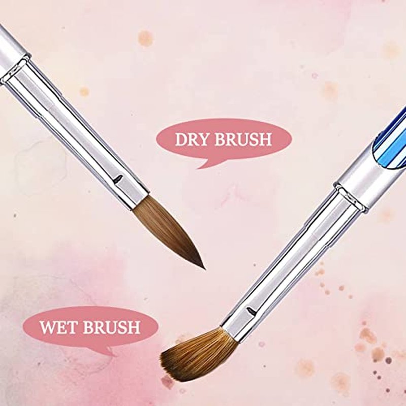 Acrylic Nail Brush Size 8-100% Kolinsky Nail Brushes for Acrylic Application - Acrylic Powder Brush for Nail Art - Nail Brush Acrylic for Professional Manicure DIY Home Salon (Gradient)
