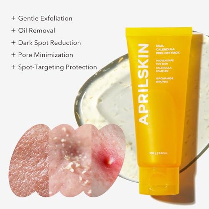 Calendula Peel Off Mask Duo | Gentle Skin Care with Jelly Brush for Glowing Complexion