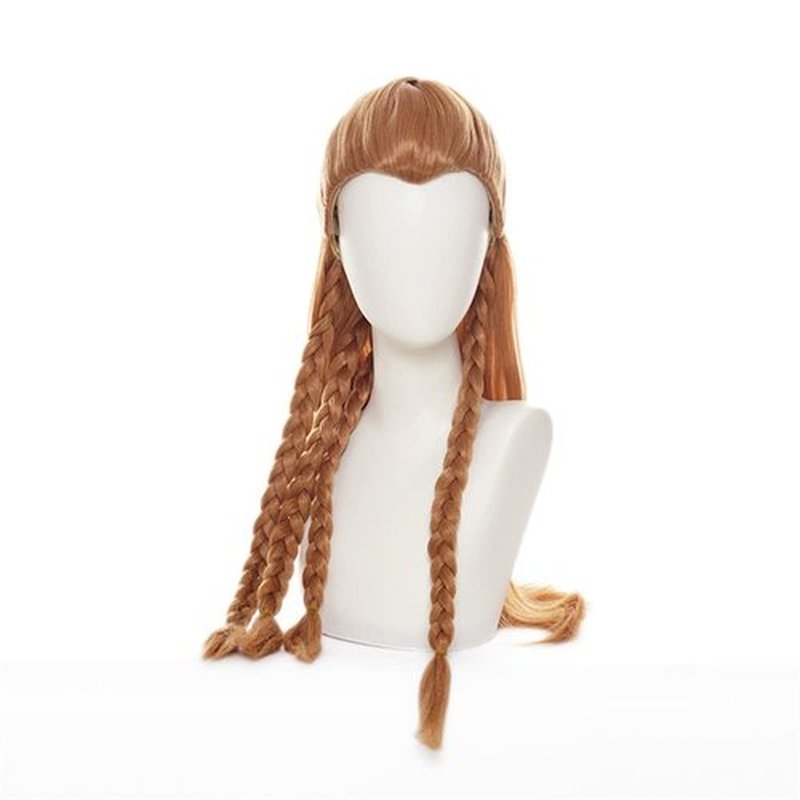 Mystylecos Genshin Impact Aloy Long Braids Brown Straight Wig Women Halloween Costume Party Wig