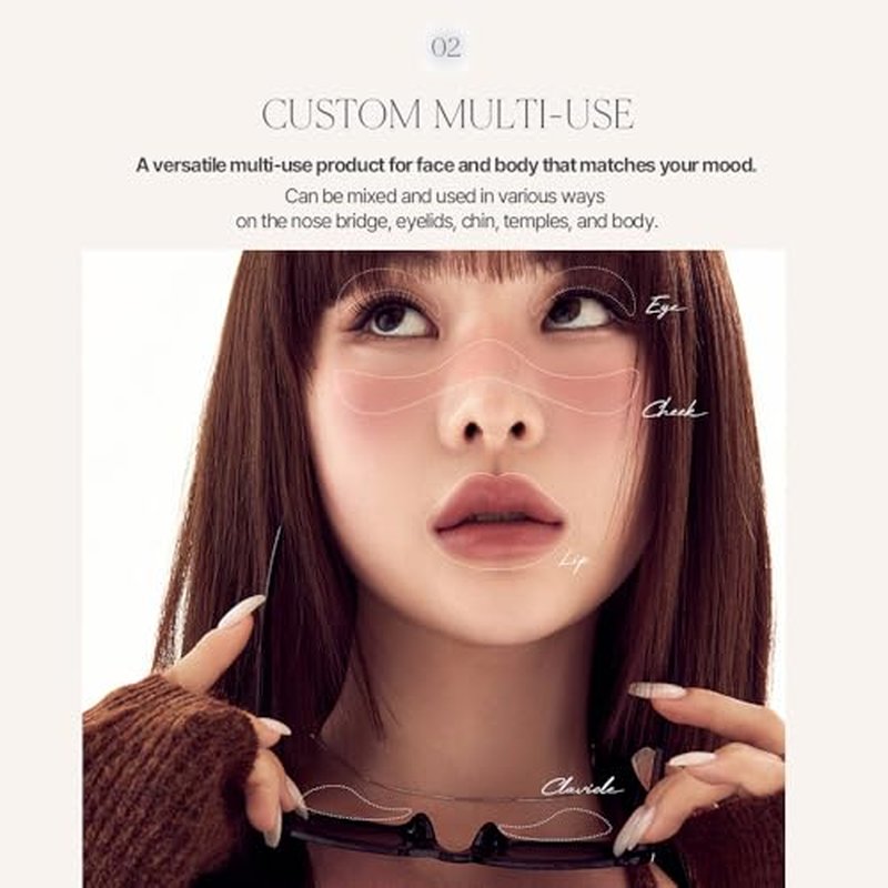 Heart Percent Dote On Mood Custom Lip & Cheek, Matte (Fog Pot) + Glow (Shine Balm) Dual Type Multi-use Blush & Lip Tint [#05. Mauvish]