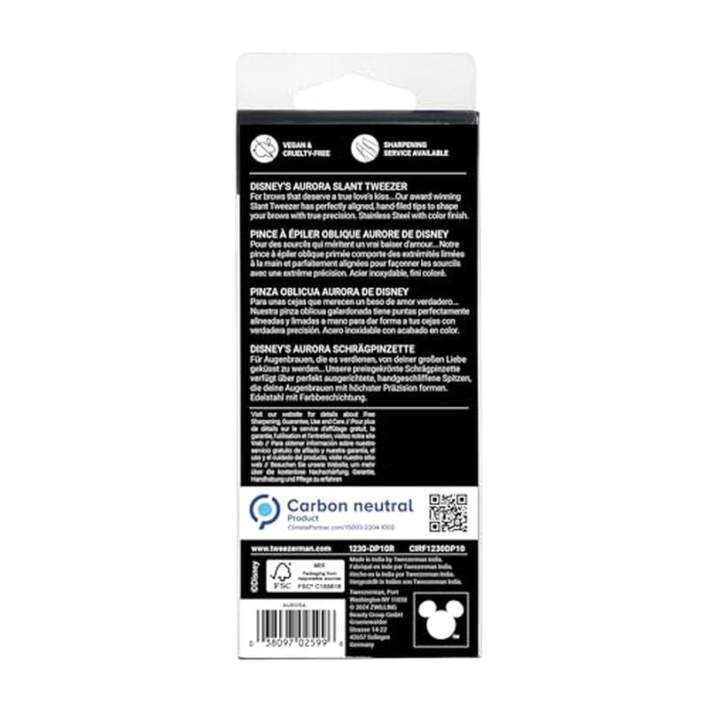 Tweezerman Aurora Slant Tweezer - Eyebrow Tweezers for Women and Men