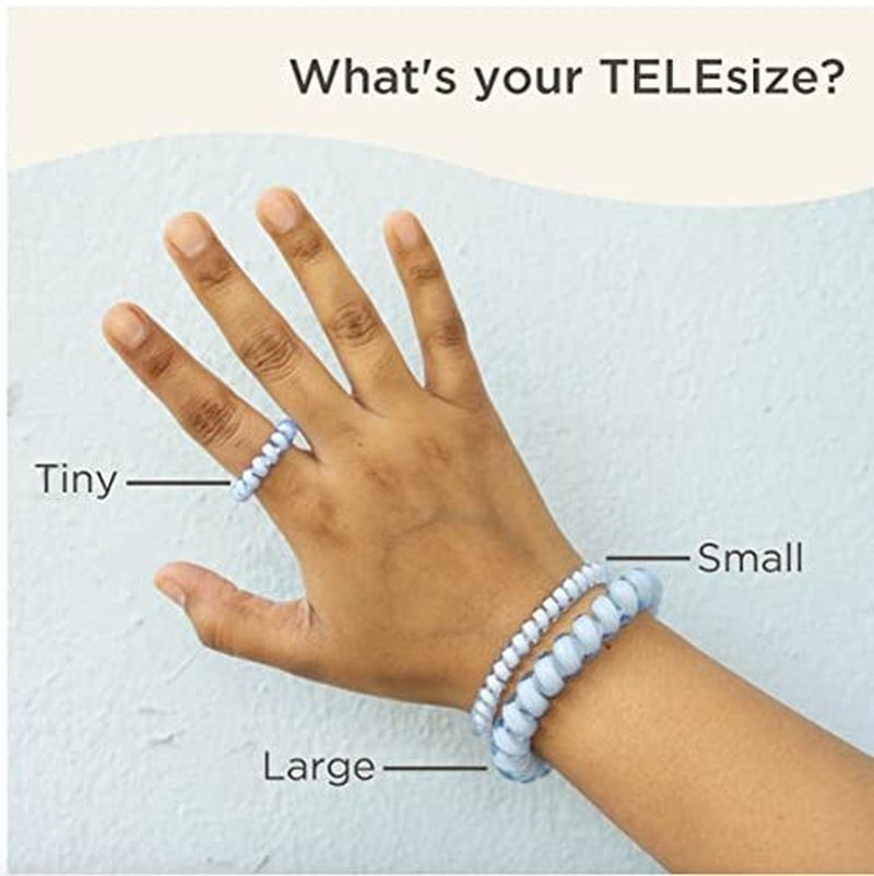 TELETIES - 2024 Holiday Ornament - Spiral Hair Coils - Ponytail Holder Hair Ties for Women - Phone Cord Hair Ties - Strong Grip, No Rip, Water Resistant, No Crease - Mixed 5 Pack
