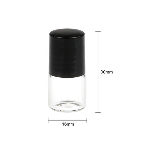 Wresty 25 Pcs Clear Glass Mini Roll On Bottles Empty Essential Oil Roller Ball Bottles Perfume Lip Blam Cosmetic Sample Vials Roller Glass Bottles Container With Black Cap (1ml)