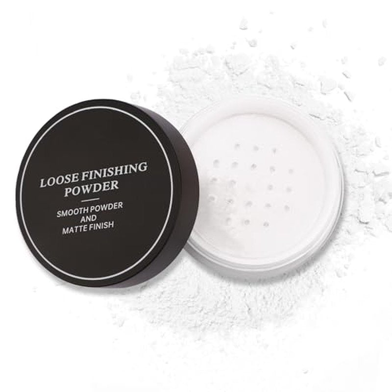 Erinde Blurring Setting Powder, Loose Face Powder with Finishing Powder Puff, Matte Finish, Lightweight, Long-Lasting, Soft Focus Natural Face Makeup for Uneven Skin Tone, White