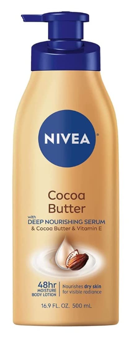 NIVEA Cocoa Butter Body Lotion 16.9 fl. oz. - Hydrating Skin Moisturizer (2-Pack)