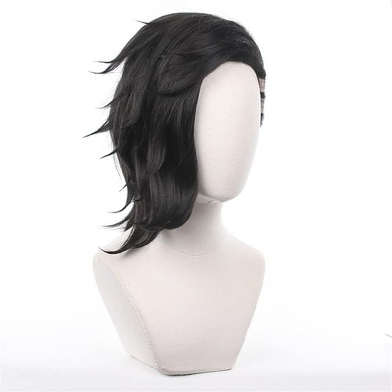 Mystylecos Anime Kokonoi Hajime Cosplay Wig for The Way of Rebirth Short Black Heat Resistant Synthetic Hair