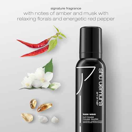 shu uemura art of hair Kaze Wave Curl Defining Mousse - Tames Frizz and Provides Heat Protection, For Wavy and Curly Hair, 5 Fl Oz