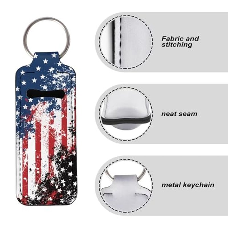SEANATIVE Red Lips Lipstick Lip Gloss Lip Balm Chapstick Holder Keychain Lipstick Tube Holder Clip-on Lip Gloss Travel Storage Accessories for Women