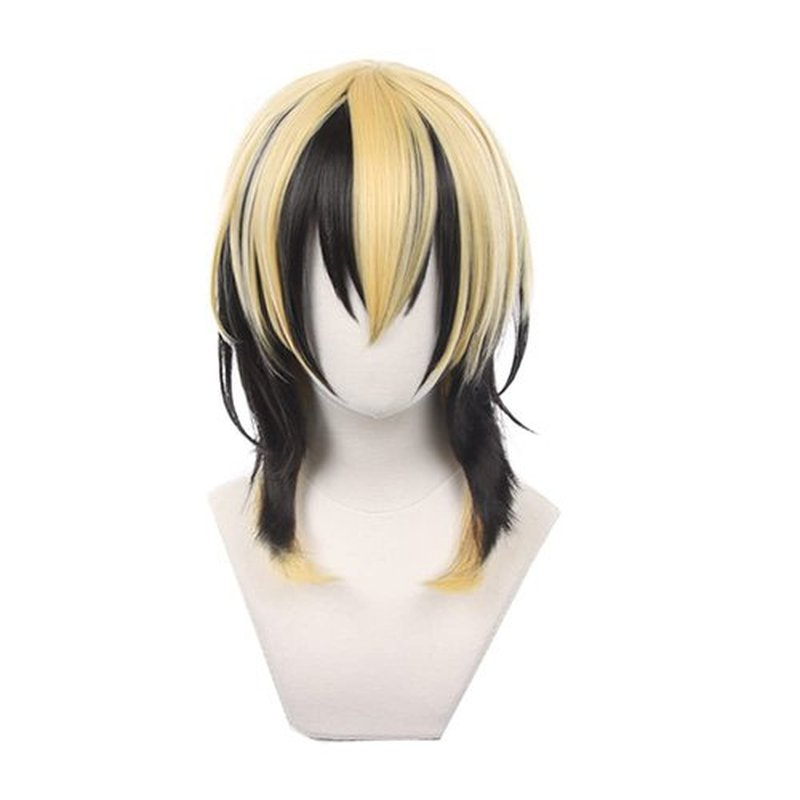 Mystylecos Ran Haitani Wig for The Way of Rebirth Yellow and Black Color Matching Cosplay Wig