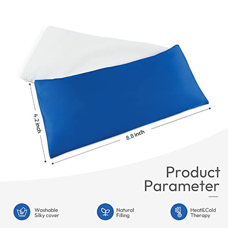 Eye Pillows for Relaxation, Yoga Eye Pillow for Meditation, Microwavable Weighted Eye Pillow for Yoga, Moist Heat & Cold Eye Compress No Scent (Blue)