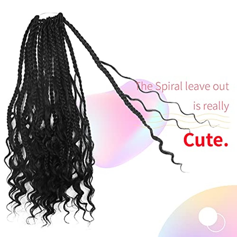 Niseyo Goddess Box Braids Crochet Hair 12 Inch 8 Packs Short Crochet Box Braids Pre Looped Curly Ends Gray Boho Style Synthetic Hair (Tgrey/Ombre Grey)