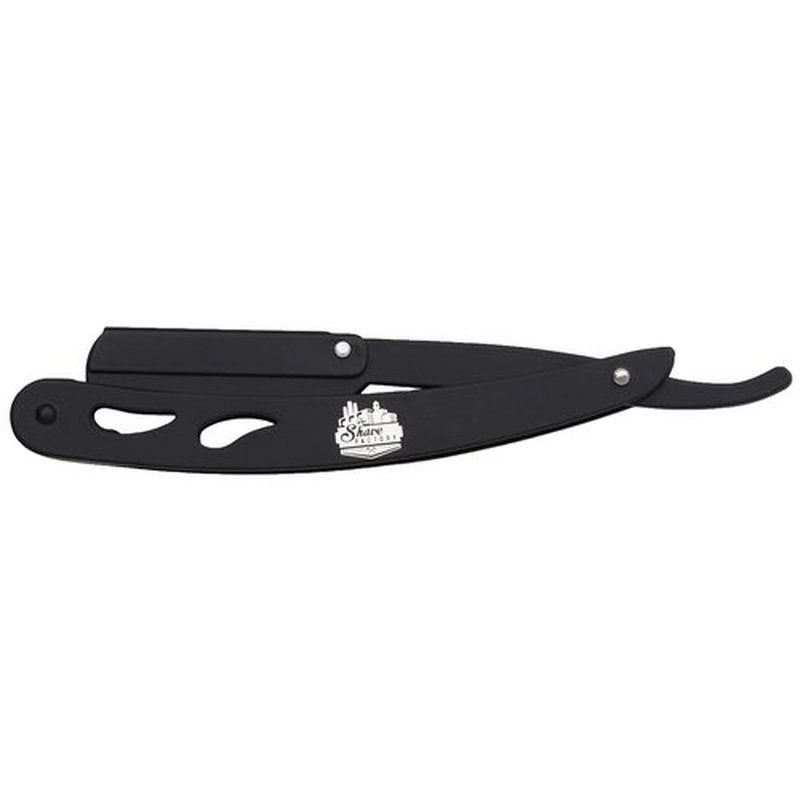 The Shave Factory Straight Edge Razor Kit (Black / 200 Derby Professional Single Edge Razor Blades)