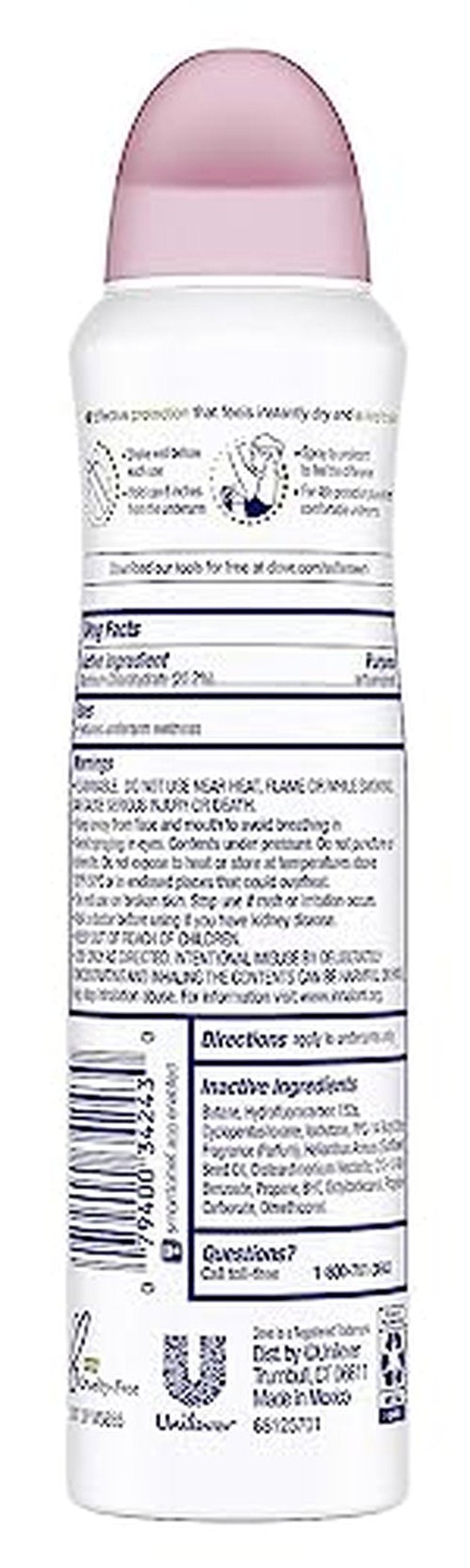 Dove Antiperspirant Deodorant Dry Spray, Go Fresh Cool Essentials Travel Size, 1 Ounce (Pack of 6)
