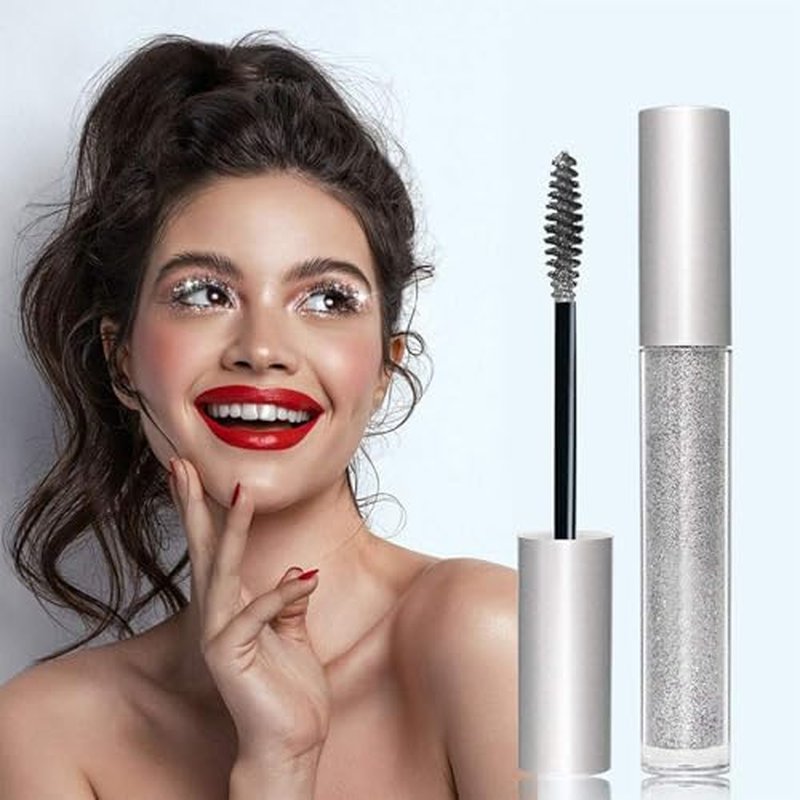 Question Beauty Glitter Mascara, Sparkle Mascara for Eyelashes, Questionbeauty Glitter Mascara, 4D Glitter Lash Mascara for Women Waterproof (Purple)