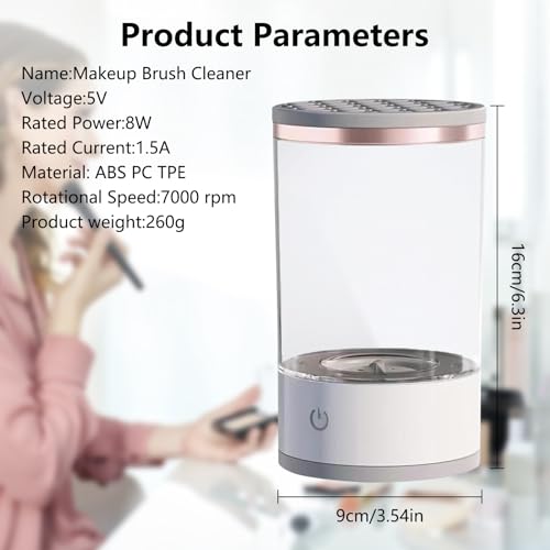 WALULAN Makeup Brush Cleaner, Automatic Brush Washer, Quick Dry Rechargeable Power Cleaning Brushes
