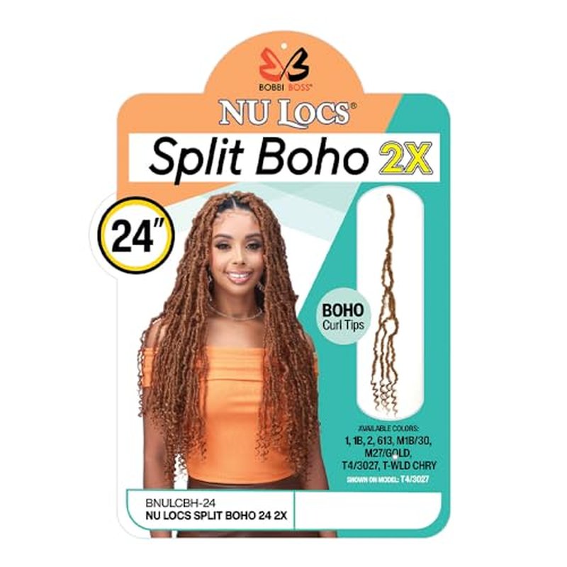 BOBBI BOSS Crochet Braids Nu Locs 2X Split Boho 24" (1B)