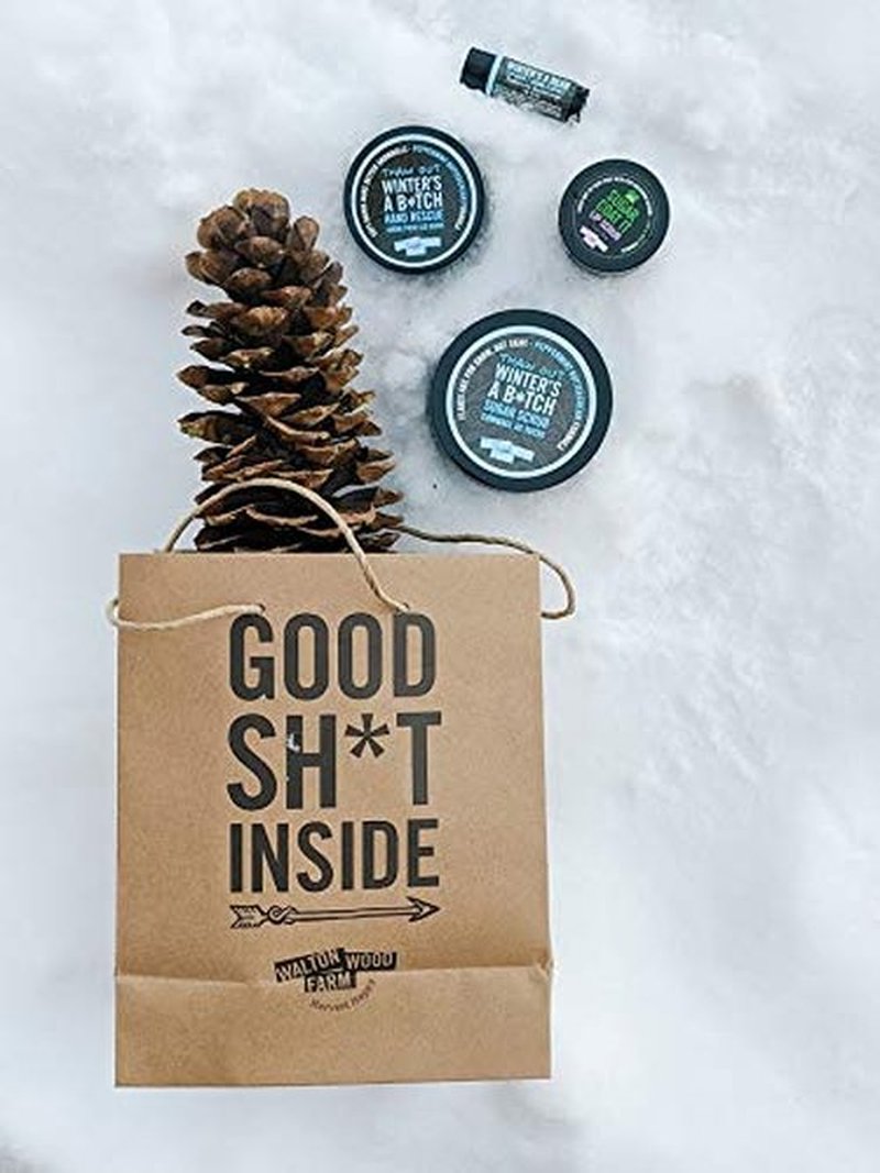Walton Wood Farm Sugar Scrub (Winter's A Btch) Peppermint Buttercream Formula Vegan-Friendly and Paraben-Free 8 oz
