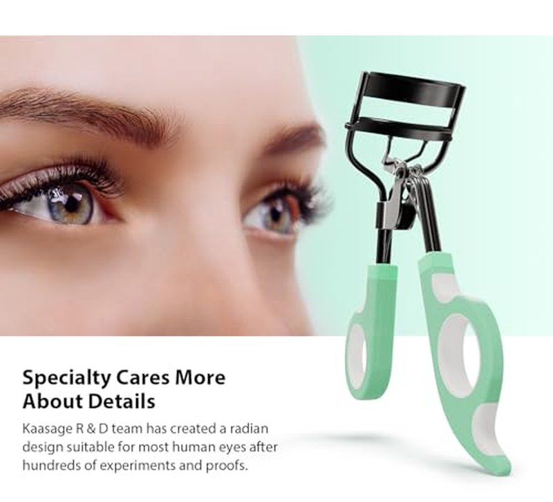 Kaasage Eyelash Curler with Pads, Lash Curler with 5 Extra Silicone Replacement Pads, Achieve Perfect Curls in 5 Seconds