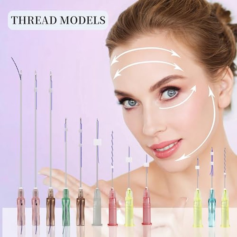 SOZOOM PDO Thread Nose Lift, PDO Cog Threads Improve the Shape of the Nasal Columella and Alar L-Blunt Type Cog Thread Lift (16pcs-19G-38mm (l))