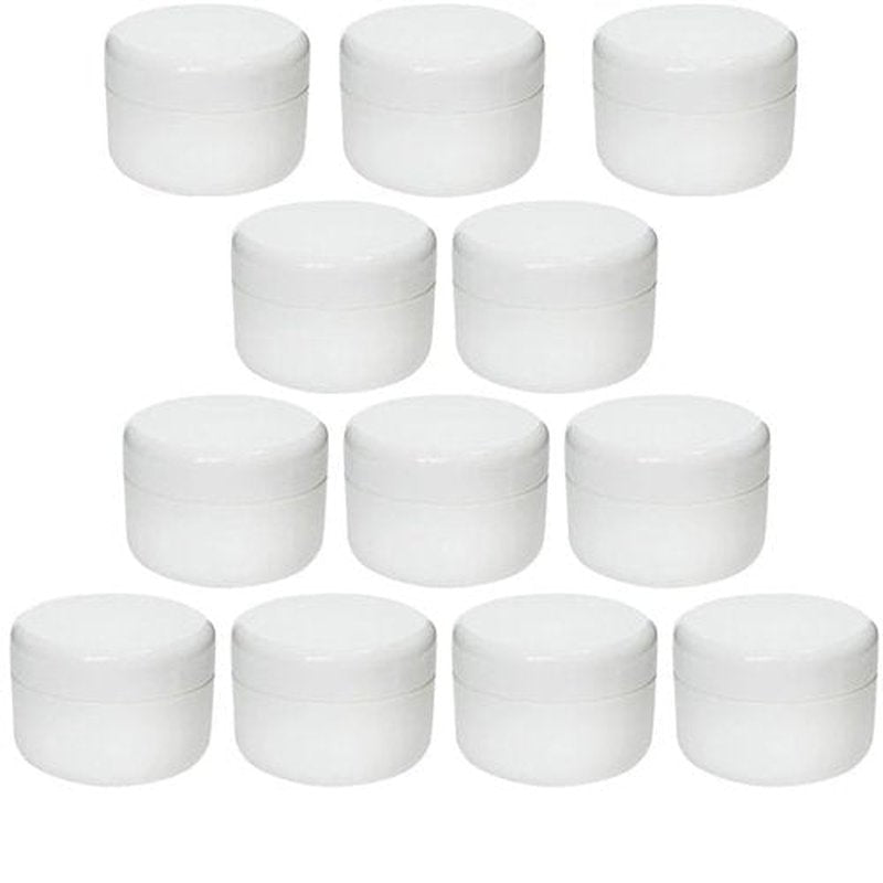 12 Pack 50G/50ML (1.7 oz) Cosmetic Jars, with Liners and Dome Lids, for Cosmetic Samples, Cream, Lotion (white)