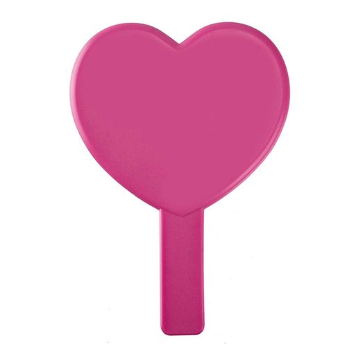 TBWHL Heart-Shaped Travel Handheld Mirror, Cosmetic Hand Mirror with Handle (Rose Red, 1Pack)